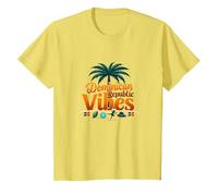 Dominican Republic Vibes: Tropical Beach Paradise T-Shirt, Kids, Lemon, 4 Years