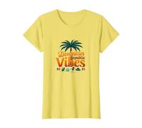 Dominican Republic Vibes: Tropical Beach Paradise T-Shirt, Women, Lemon, XXL