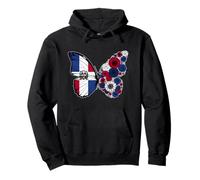 Dominicana Girls Dominican Flag Pride Heritage Butterfly Pullover Hoodie