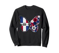 Dominicana Girls Dominican Flag Pride Heritage Butterfly Sweatshirt