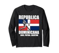 Dominicano Flag RD Dominican Republic Baseball Bandera Long Sleeve T-Shirt