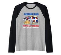 Dominicano Flag RD Dominican Republic Baseball Bandera Raglan Baseball Tee