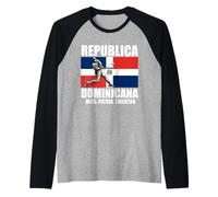 Dominicano Flag RD Dominican Republic Baseball Bandera Raglan Baseball Tee