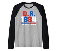 Dominicano Flag RD Dominican Republic Baseball Bandera Raglan Baseball Tee