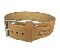 Dominion Strength Training Leather Weight Lifting Belt - Hand Crafted In USA - Starting Strength - Powerlifting Support - Single Ply - 3-Inch Wide, 6mm Thick - Stainless Steel Roller Buckle