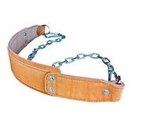 Dominion Strength Training Oiled Leather Heavy-Duty Leather Dip Belt with Steel Chain - Ultimate Accessory for Weighted Pullups, Dips, and Progressive Overload (Oiled Leather)