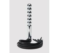 DOMINIX Deluxe Aluminium Dildo with Leather Flogger - Silver Silver