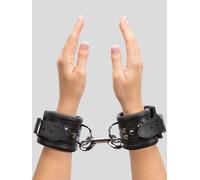 DOMINIX Deluxe Heavy Leather Wrist Cuffs - Black Black