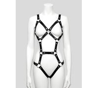 DOMINIX Deluxe Leather Caged Harness - Black Black