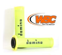 Domino A010 Motorcycle Road Racing Dual Density Handlebar Grips Fluro Black