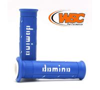 Domino A250 XM2 Dual Density Super Soft Motorcycle Handlebar Grips Blue & White