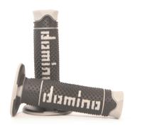Domino A260 Full Diamond two colour Motocross MX Grips Black and Grey