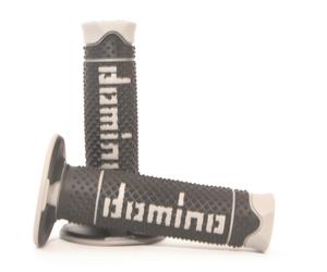 Domino A260 Full Diamond two colour Motocross MX Grips Black and Grey
