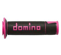 Domino A450 Road Racing Motorcycle handlebar Grips Black and Pink - Medium Soft