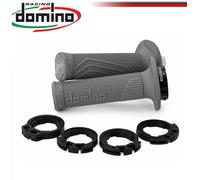 Domino D100 Lock On Grips Moto Cross Enduro 4T Gray Off Road Racing D-Lock