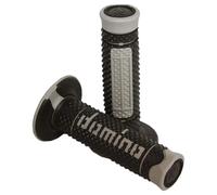 Domino A260 Full Diamond two colour Motocross MX Grips Black and Grey