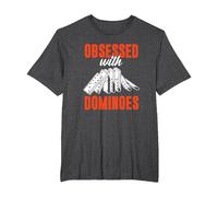 Domino Enthusiast Player Obsession with Dominoes T-Shirt, Men's Big and Tall, Dark Heather Grey, 5X Tall