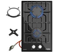 Domino-GL Gas Cooktop Built-in Glass Cooker 2 Burner Independent LPG/Natural Gas
