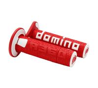 Domino off-road motorcycle grip A360 red-white closed end 120-123mm (pair)
