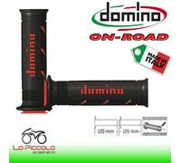 Domino Racing Hand Grips Black Red for All Motorcycles
