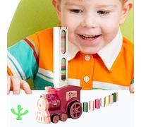 Domino Train Car Toy | Kids Domino Blocks Toy | Automatic Laying Electric Train with Simulation Tain Sound for 3-8 Years Kids Boys Girls