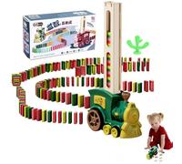 Domino Train Toy Set | Playful Domino Blocks Set - Building and Stacking Toy, Automatic Blocks Laying Train Gift for 3-8 Years Old Kids