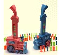 Domino Train Toys for 3 Year Old Boy Gifts, Automatic Domino Laying Electric Train with 180Pcs Domino Blocks, Kids Building and Stacking Train Dominoes Game Toys for 3 4 5 Year Old Boys Gifts (A)