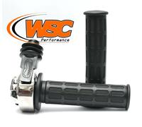Domino Twin Pull, Twin Cylinder Throttle 0507.03.60 Chrome with Black Grips
