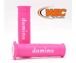 Domino XM2 A250 Dual Density Super Soft Motorcycle Handlebar Grips Pink & White