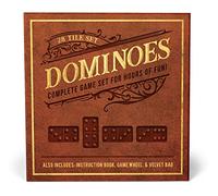 Dominoes : 28 Tile Set - Complete Game Set for Hours of Fun! Also Includes: Instruction Book, Game Wheel and Velvet Bag