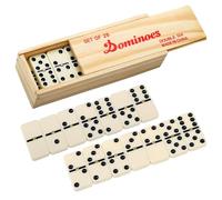 Dominoes Game Set for Kids Adults,Double Six Dominoes Set,28 Tiles Classic Domino Set Professional Domino Tiles,Retro Domino Game with Wooden Box,Traditional Games Gift for Family Board Games