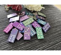 Dominoes Handmade Multicoloured Pastel shades Set of 28 Dominoes rainy day collectible games night