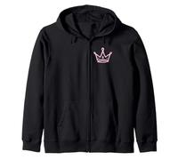 Dominoes Queen Pink Crown and Tiles Cute Graphic Zip Hoodie