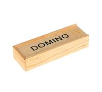 Dominoes Set Double 6 - Classic Train Set | 28 Tile Wooden Mexican Train Dominoes with Black Wooden Storage Case, 14.5x5x2.8cm 5.71x1.97x1.10 inches, Family Game Toy, d