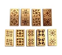 Dominos Set For Adults | Wooden Quilt-Pattern Stacking Game | Educational Board Activity For Kids Adults School Classroom Quilters Sewing Enthusiasts Educators | Great For Birthday Summer Camp Travel