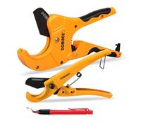 DOMINOX Pipe Cutter, 64mm (2 1/2'' O.D.) +26mm+Deburring Tool (3 Set), Professional Cutting PEX, PVC and PPR Pipe, SK5 Blade and Aluminum Alloy Body, One-Hand Rapid Cutting Tool for The Pipe