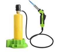 DOMINOX Propane MAPP Torch, Trigger Start Hand Torch with Extension Hose and Stand Base, Adjustable Flame Map Gas Torch for Soldering, Cooking, DIY Projects and Woodworking (Not Included Gas Tank)