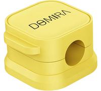DOMIRA 10 Magnetic Cable Holder Clips - Desk Cable Tidy & Charger Cable Organiser - Magnetic Door Clip for Wire Management - 6 Colours - Self Adhesive Clip for Desk Cable Organizer (Yellow)