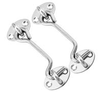 Domira 102mm Silver 2 Pack Hook & Eye Latch Heavy Duty Stainless Steel Cabin Hook Door Gate Lock