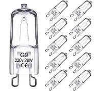 Domira 12X G9 Halogen Bulbs 28W Dimmable Long Lasting Warm White Light For Ovens Wax Burners Cooker Hoods And Ceiling Lights