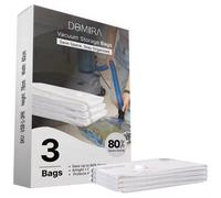 DOMIRA Vacuum Storage Bags - Space Saver Bags For Clothes, Duvets, Travel - 3/9/12 Pack Variations - Airtight Compression Seal - Reusable, Heavy Duty Vacuum Bags (3, L)