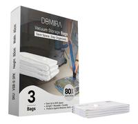 DOMIRA Vacuum Storage Bags - Space Saver Bags For Clothes, Duvets, Travel - 3/9/12 Pack Variations - Airtight Compression Seal - Reusable, Heavy Duty Vacuum Bags (3, S)