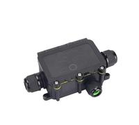 Domira 3 Way Ip68 Waterproof Outdoor Junction Box Cable Connector For Garden Lighting, Cctv & External Electrical Wiring - Black