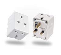 Domira 3 Way Power Adapter | Double Plug Adapters UK | Multi Socket Plugs Extension | Double Plug Socket | 3 Way Plug Adapter | Heavy Duty 13A Fuse