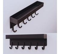 DOMIRA 6 Hooks Modern Key Holder, Multifunctional Drilling Installation Wall Key Rack, Key Hooks Wall Mounted for Entrance Area, Kitchen, Office, Bathroom, Living Room