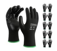DOMIRA 6 Pack Heavy Duty Work Gloves For Men & Women - Safety Gloves For Men Work, Builders, Mechanics, Warehouse & Gardening - Ppe Protective Gloves With Grip - Small To Xl (Xl Large)