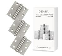DOMIRA Ball Bearing Door Hinges - Stainless Steel Butt Hinges for Internal Wooden Doors, Polished Chrome, Screws Included - Pack of 3 (3" (76mm) - Pack of 3)