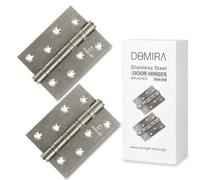 DOMIRA Ball Bearing Door Hinges - Stainless Steel Butt Hinges for Internal Wooden Doors, Polished Chrome, Screws Included - Pack of 3 (4" (102mm) - Pack of 2)