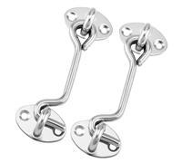 Domira Chrome Hook & Eye Latch - Heavy Duty Stainless Steel Door Lock | 3", 4", 6", 8" | Gate Hook and Eye Latch for Doors, Sheds, Windows, Barns, Sliding & Wooden Gates (Pack of 2 & 4)