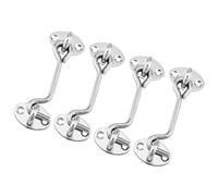 Domira Chrome Hook & Eye Latch - Heavy Duty Stainless Steel Door Lock | 3", 4", 6", 8" | Gate Hook and Eye Latch for Doors, Sheds, Windows, Barns, Sliding & Wooden Gates (Pack of 2 & 4)